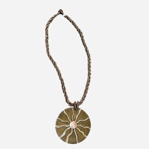 boho whimsigoth beaded painted necklace